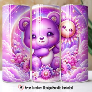 Teddy Bear Tumbler Wrap 20oz Skinny Tumbler PNG Sublimation Tumbler PNG Watercolor Bear Tumbler PNG Tumbler Wrap Unique Tumbler Designs
