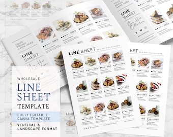 Wholesale Line Sheet Template: Editable Canva Product Catalog (A4 & Letter)