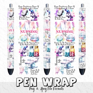 Digital Nurse Pen Wrap PNG, Medical Epoxy Pen Wrap, Glitter Pen Wrap Sublimation, Digital Pen Wrap PNG, Vinyl Pen Wrap, Waterslide Pen Wrap