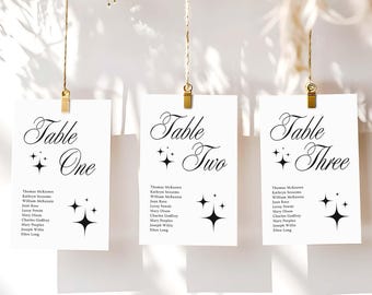 Elegant Wedding Seating Chart Template: Custom Table Cards (Digital Download)