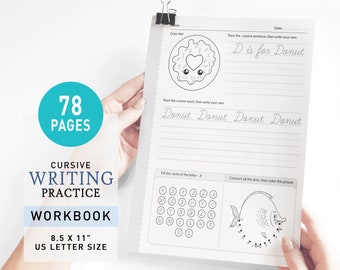 Printable Cursive Handwriting Workbook: Letter Tracing Practice (PDF)