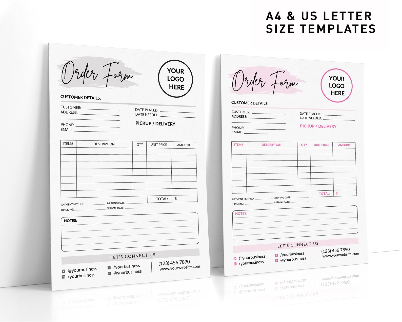 Custom Order Form Template Purchase Order Form Template Etsy