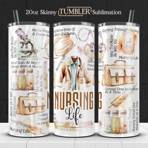 Nurse Tumbler Wrap PNG, 20oz Skinny Tumbler, Nursing Sublimation Wrap, RN Tumbler Wrap, Nurse Life Tumbler, Healthcare Worker Tumbler Wrap