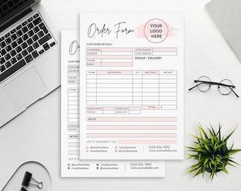 Editable Order Form Template: Custom Business Invoice (Canva)