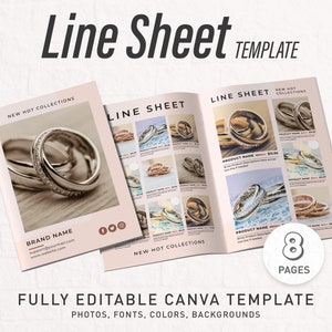 Wholesale Line Sheet Canva Template: Product Catalog Price Guide