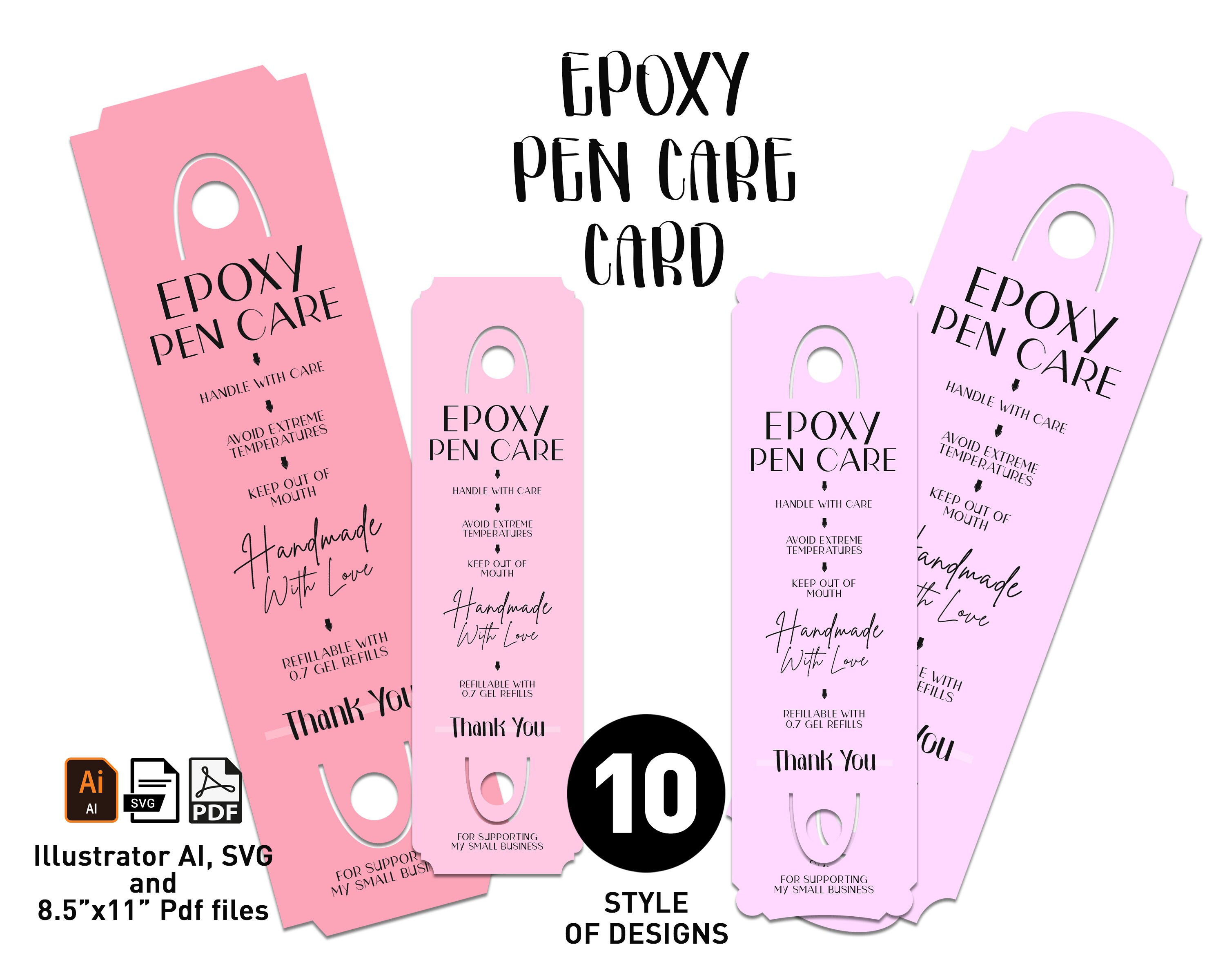 Pen Care Card Svg Epoxy Pen Care Card Svg Pen Holder Svg Etsy Canada