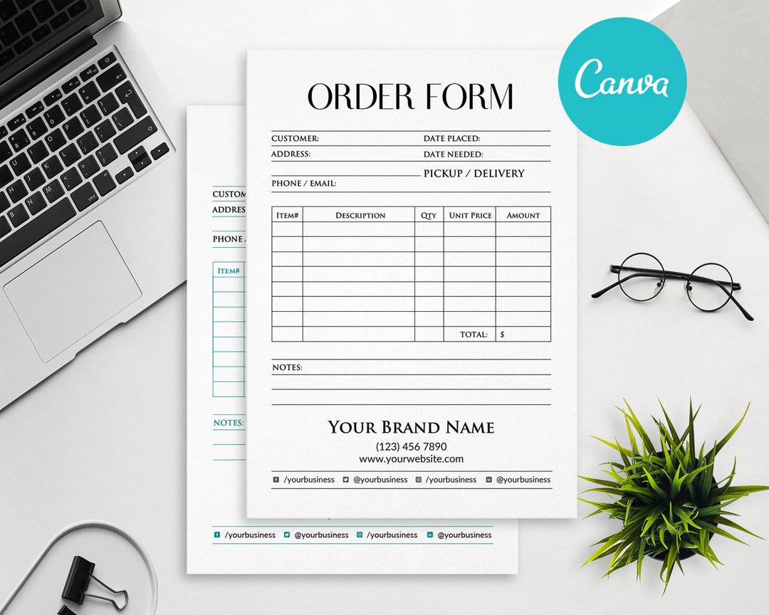 Printable Order Form Template | Custom Order Forms | Purchase Order ...
