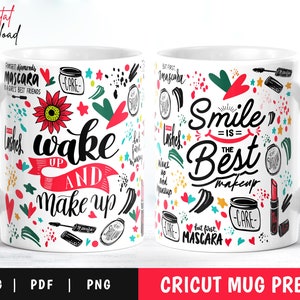 Makeup Artist Mug Wrap, Cricut Mug Press Svg, Makeup Mug Press, Coffee Mug Wrap, Cricut Mug Design, Mug Wrap Template, Mug Sublimation PNG