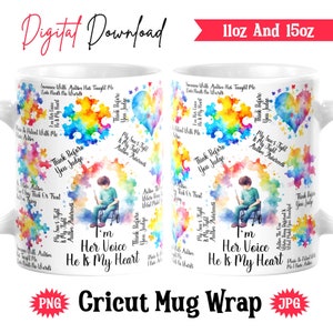 Mokomslag autisme: aquarelontwerp, 12 oz 15 oz (PNG JPG)