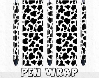 Penna con stampa di mucca: penna epossidica glitterata Inkjoy (PNG JPG)