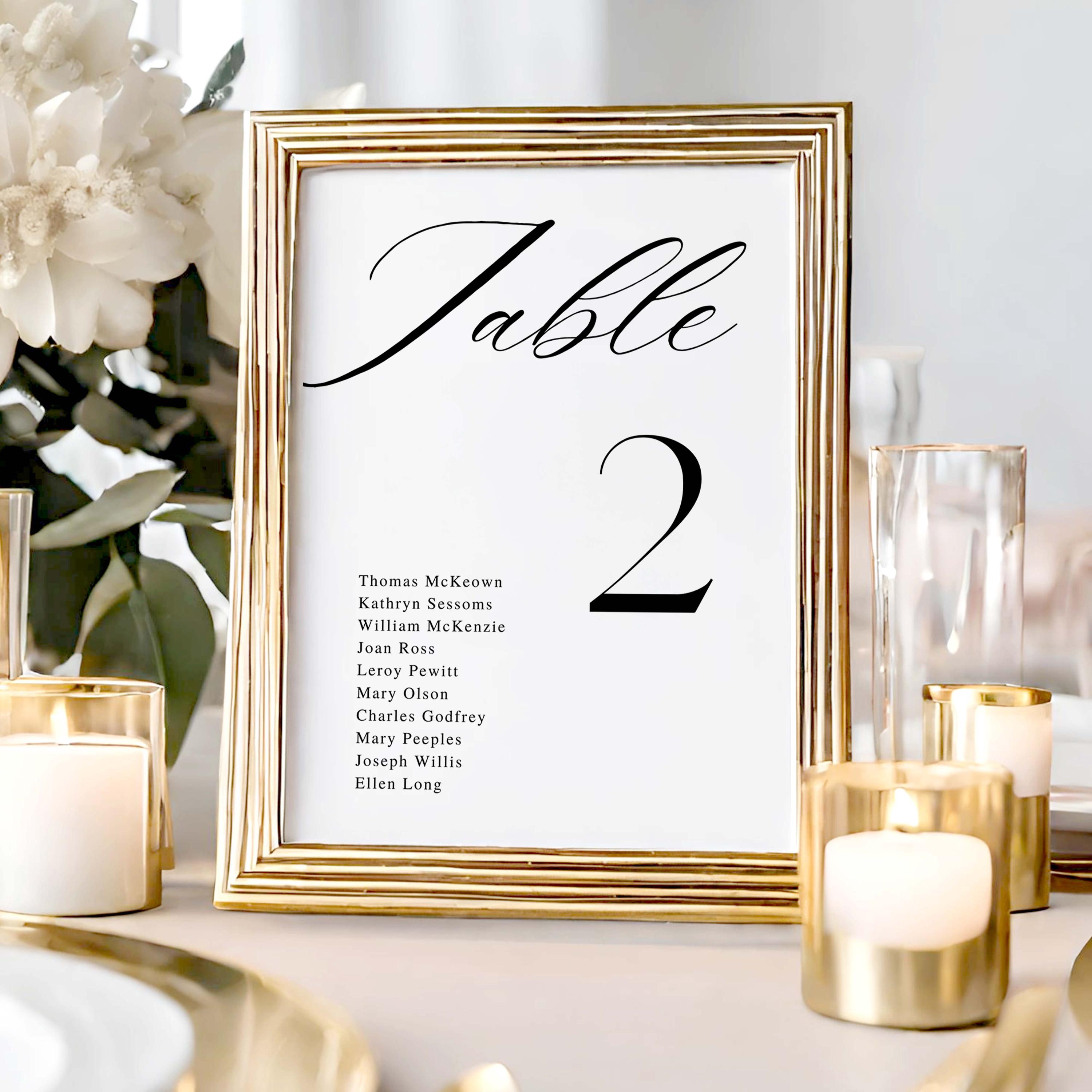 Elegant Wedding Seating Chart Template: Modern Table Cards (digital