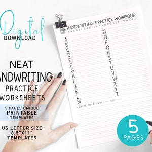 Printable Neat Handwriting Practice Workbook, Handwriting Workbook PNG ...