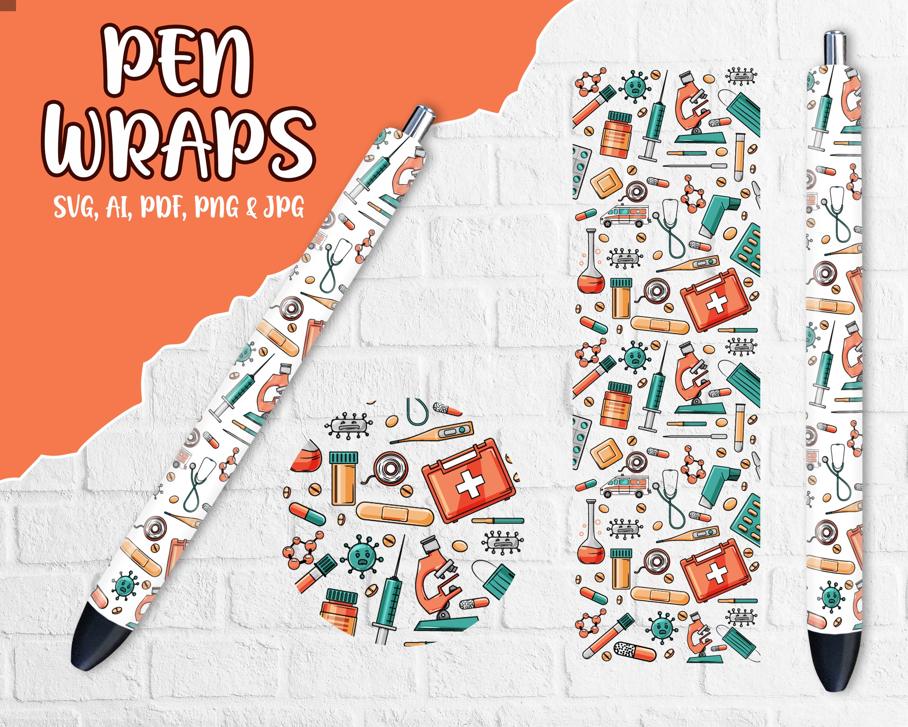 Nurse Pen Wraps Medical Pen Wrap Epoxy Pen Wraps Pen Wrap Etsy