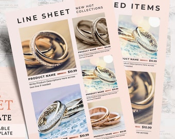 Wholesale Line Sheet Canva Template: Product Catalog Price Guide
