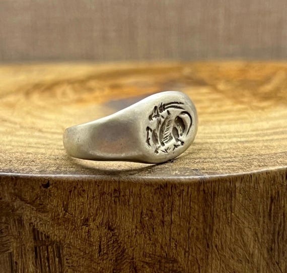 Unique Ancient Roman rare solid silver ring with … - image 2