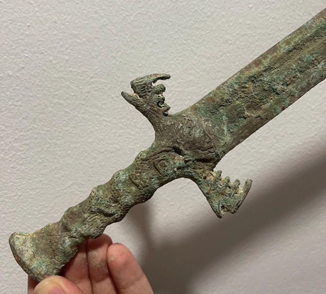 Ancient Roman King Sword Wonderful Bronze Excellent Snake Head Sword 