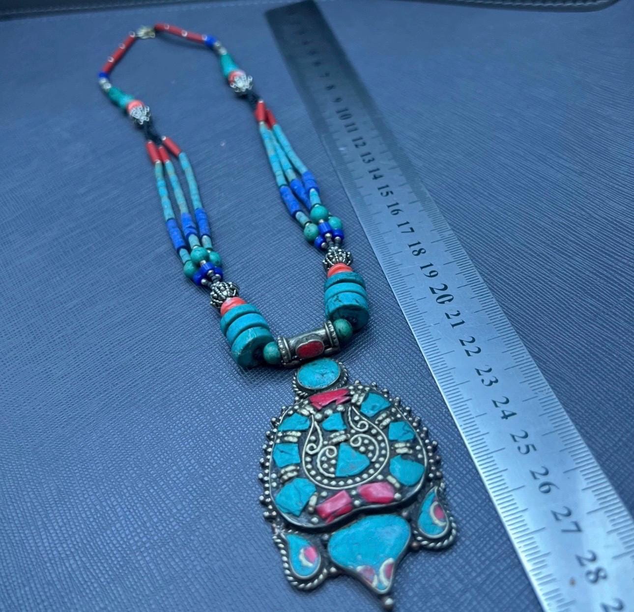 Antique Tibetan Old Silver Coral Lapis, Turquoise Unique Stone