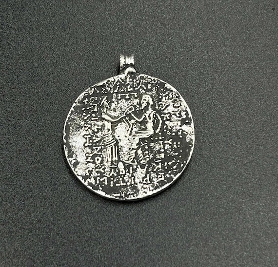 Rare Ancient Roman solid silver King Authentic Co… - image 4