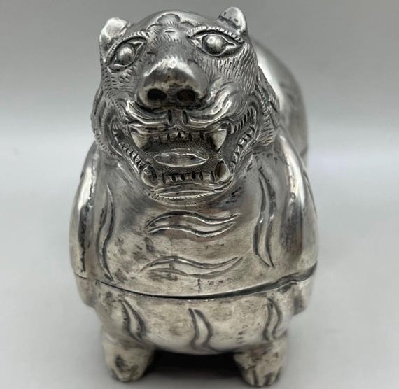 Wonderful Ancient Near Easter solid Silver tiger … - image 1