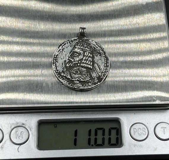 Rare Ancient Roman solid silver King Authentic Co… - image 5