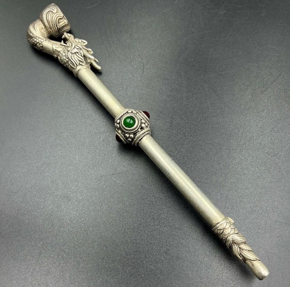 beautiful antique solid silver smoking cigarettes… - image 1