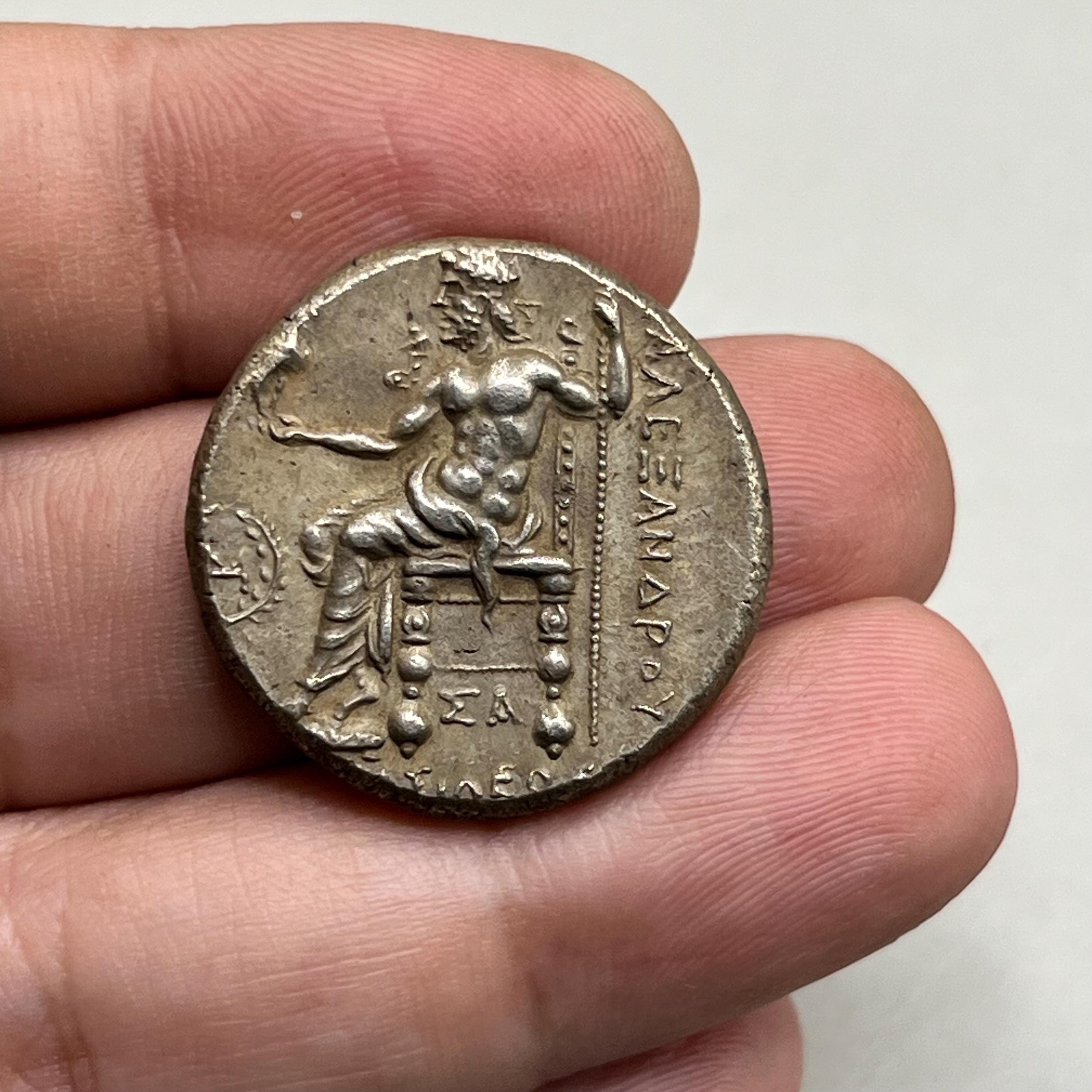 Unique Ancient Greek Tetradrachm of Alexander III With Herakles