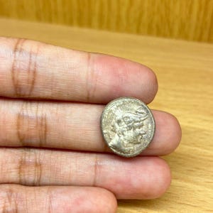 Unique Authentic Beautiful Ancient Roman Greek Solid Silver Coin