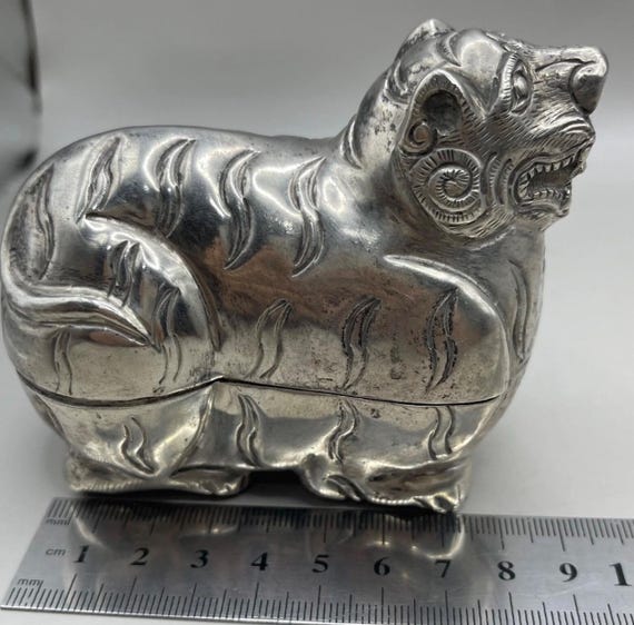 Wonderful Ancient Near Easter solid Silver tiger … - image 6