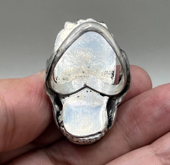 unique solid silver Vintage Silver turquoise ston… - image 4