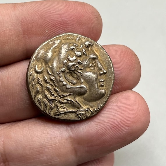 Unique Ancient Greek Tetradrachm of Alexander III With Herakles