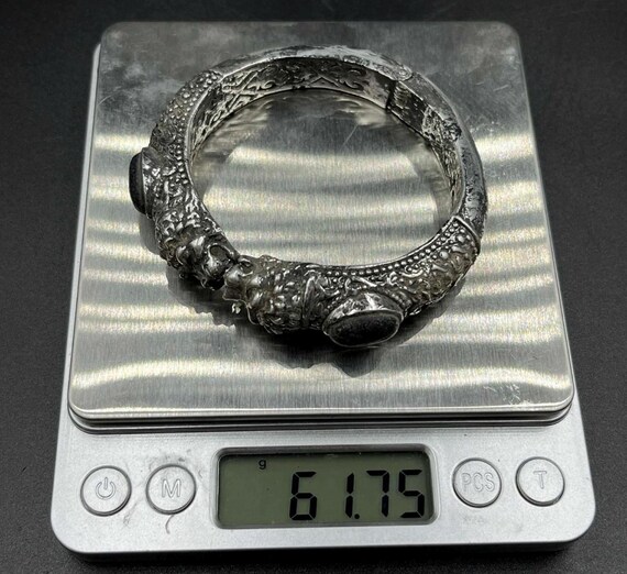 Lovely Roman solid silver tiger  bangle with Agat… - image 5