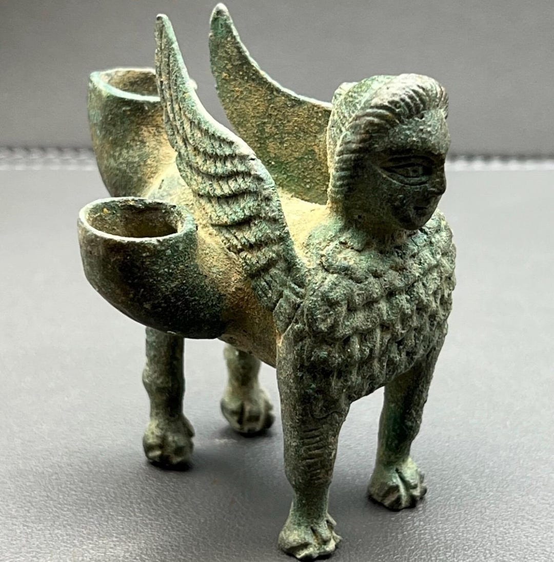 Wonderful Ancient Greek Bronze Mythical Creature Sitting Rhyton - Etsy
