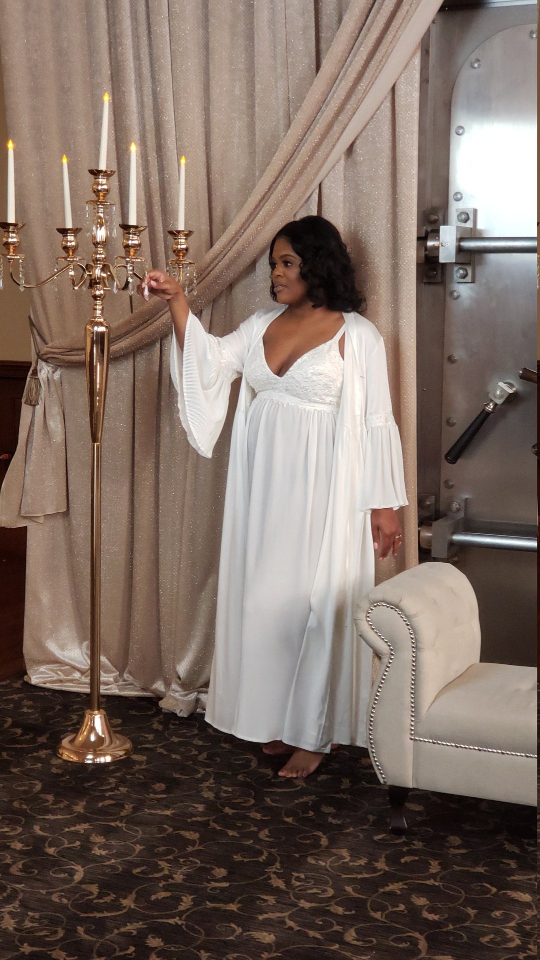 Lace Satin Nightgown
