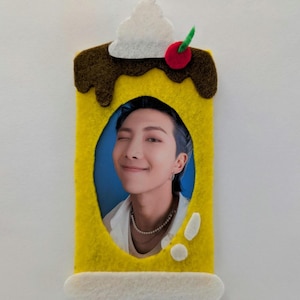 Felt Decorated toploader | Kpop toploader | Felt card topper | handmade photo card toploader | kawaii kpop photocard toploader