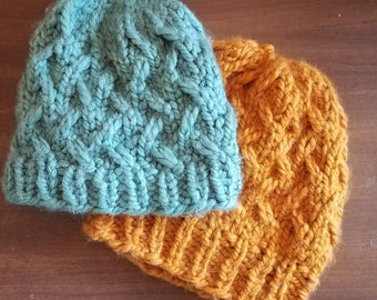 Patrón de gorro "Buenas Nuevas", tallas para niño y adulto (descarga digital)