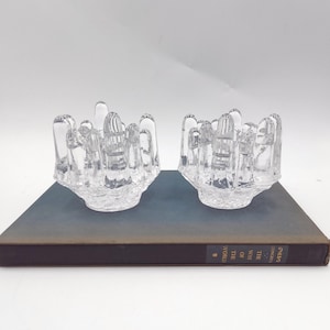 Vintage Kosta Boda Polar Eis Kerzenhalter von Göran Wärff