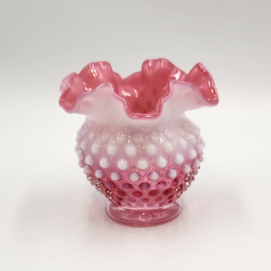 ヴィンテージ フェントン クランベリー ガラス ボウル/花瓶