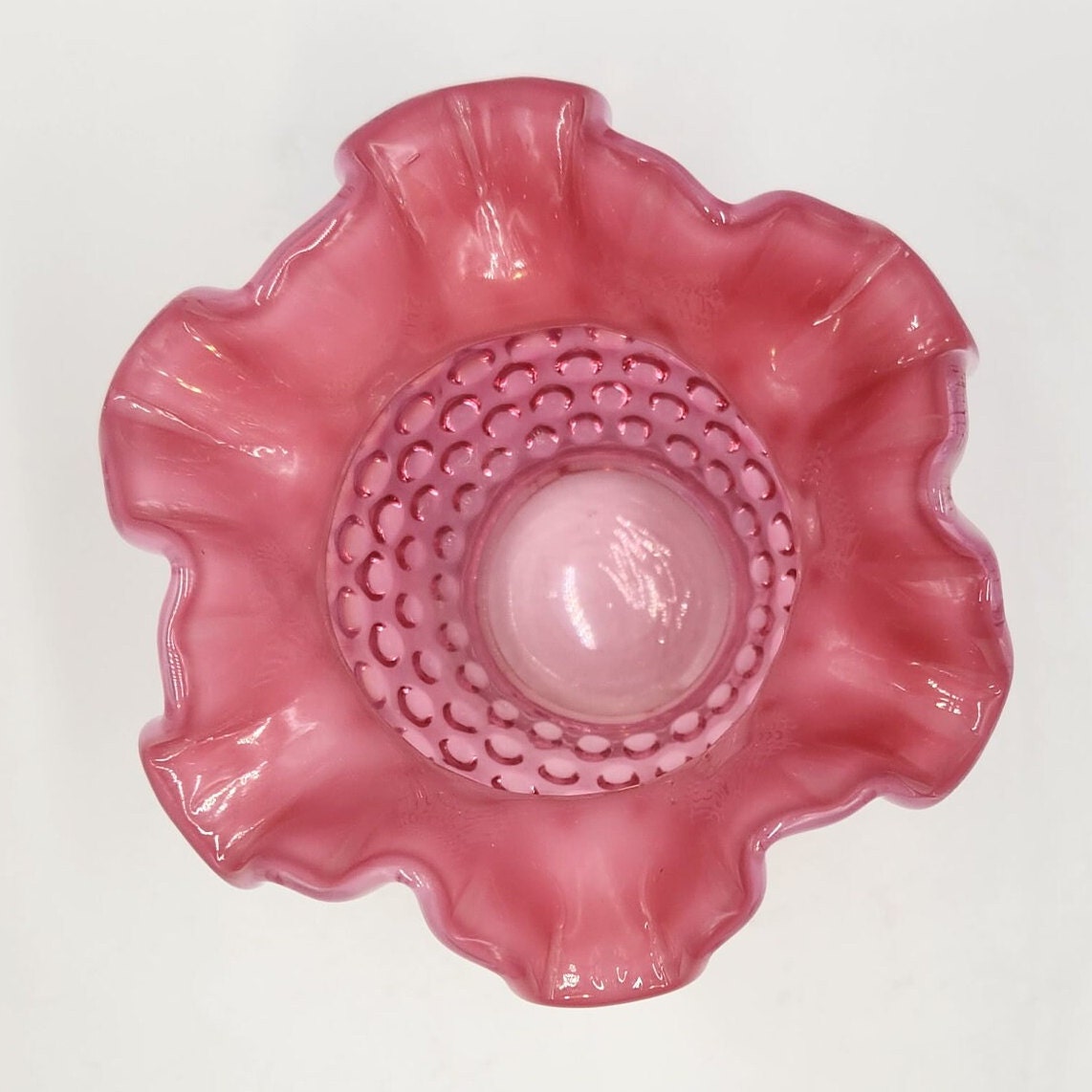 ヴィンテージ フェントン クランベリー ガラス ボウル/花瓶