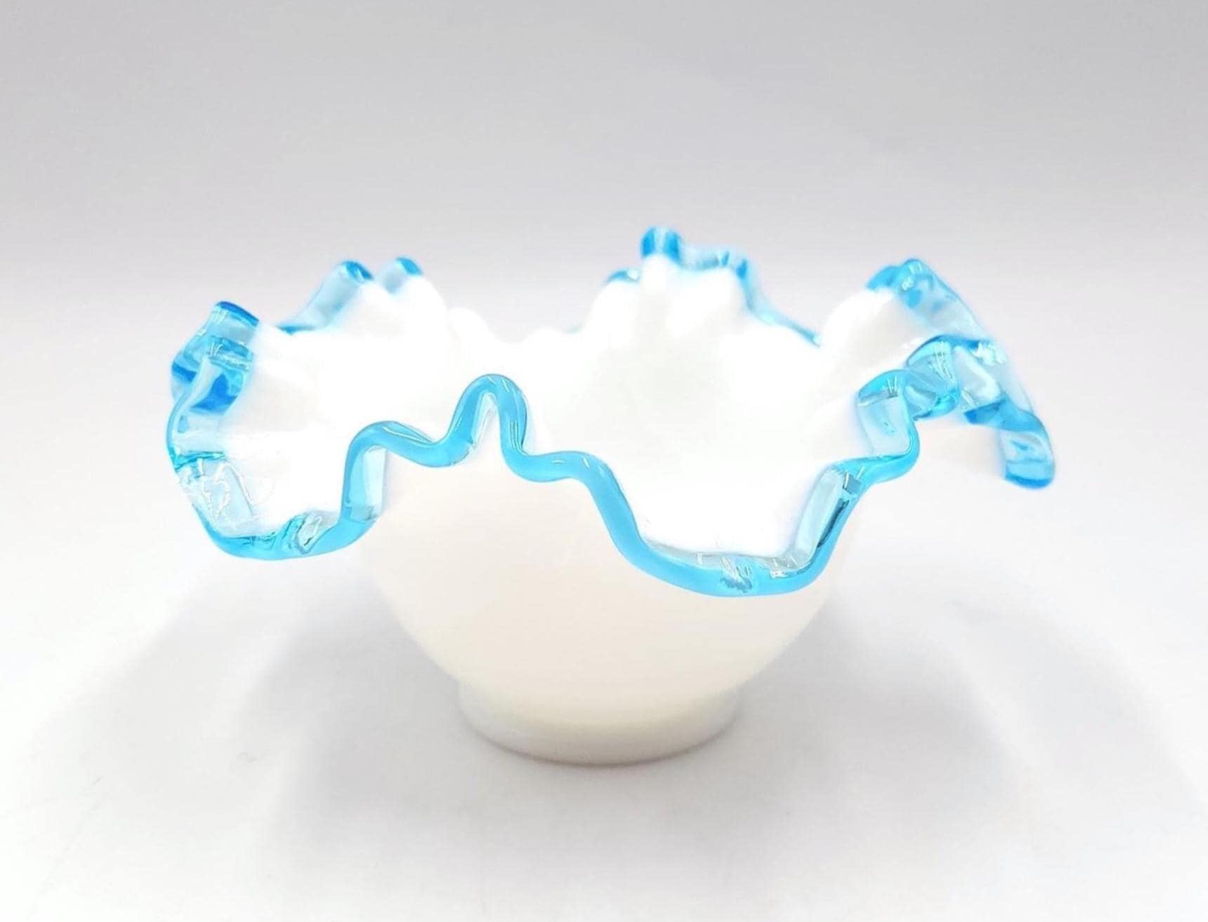 Fenton Aqua Crest Bowl - Etsy