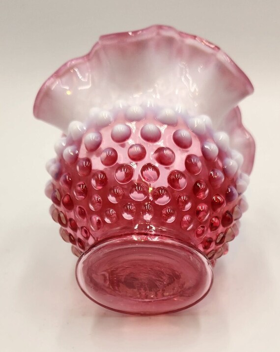 ヴィンテージ フェントン クランベリー ガラス ボウル/花瓶