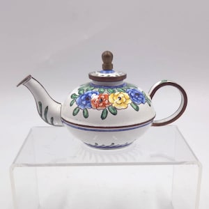 Kelvin Chen Collector Teapot/ Trinket Box - Charlotte di Vita Miniature Teapot - Floral Design