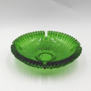 Vintage 1960er Jahre Blenko Green Glass Aschenbecher - Modell 624 - Starburst - Art Glass
