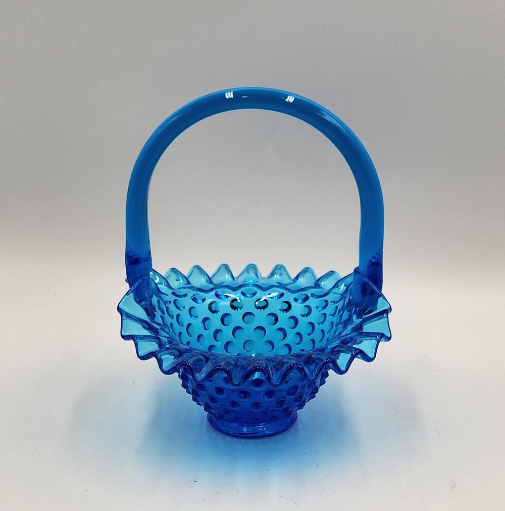 フェントン　アメリカ　ビンテージ　バスケット　ホブネイル フェントン アメリカ ビンテージ バスケット ホブネイル フェントン