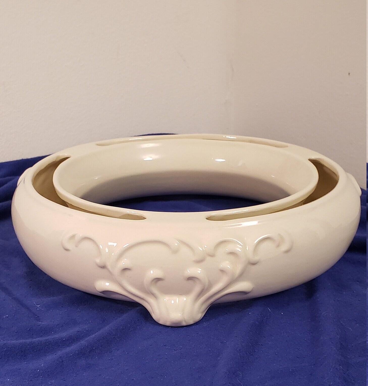 Vintage Goebel Hummel White Flower Frog Vase Centerpiece Etsy