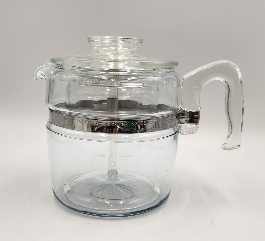 Vintage Pyrex Glass Coffee Pot Flameware 6 Cup Coffee Etsy