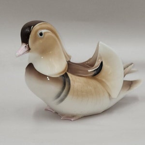 Vintage Nippon Toki Kaisha Fine Bone China Mandarin Duck Figurine