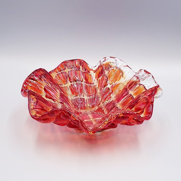Large Red Glass Bowl Etsy Australia