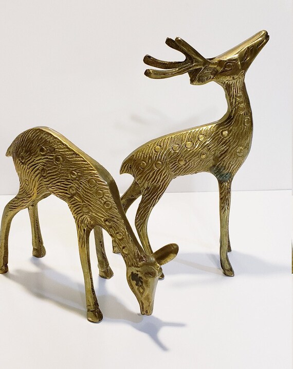 Vintage Mid Century Brass Deer figurines Vintage Mid Century Brass Deer figurines