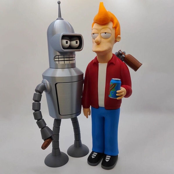 3D Printed Futurama Figures - Bender and Fry