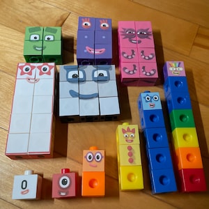 Linking cube Numberblocks Math Cubes. Educational blocks.(Blank linking cubes+a sheet of sticker)